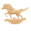 WOODEN-CARVED DECORATIVE HORSE 2040