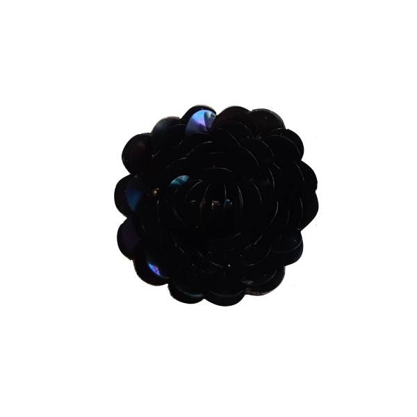 FLOWERS WITH SEQUINS BLACK 5362