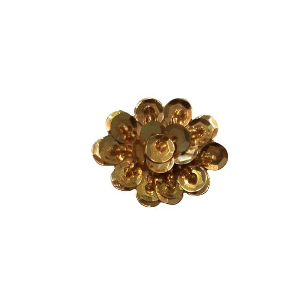 FLOWER WITH SEQUINS GOLD 5271